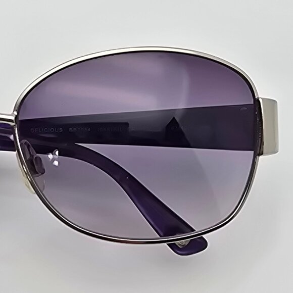 Bebe BB7054 Delicious Silver Purple Cheetah Print Frame Purple Lens Sunglasses - Picture 12 of 13